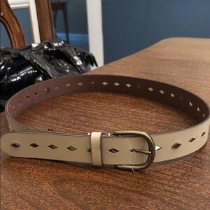 Frye cream studded  Leather Belt